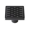 Alfi Brand 5"x5" Black Matte Square, SS, Shower Drain with Groove Holes ABSD55C-BM